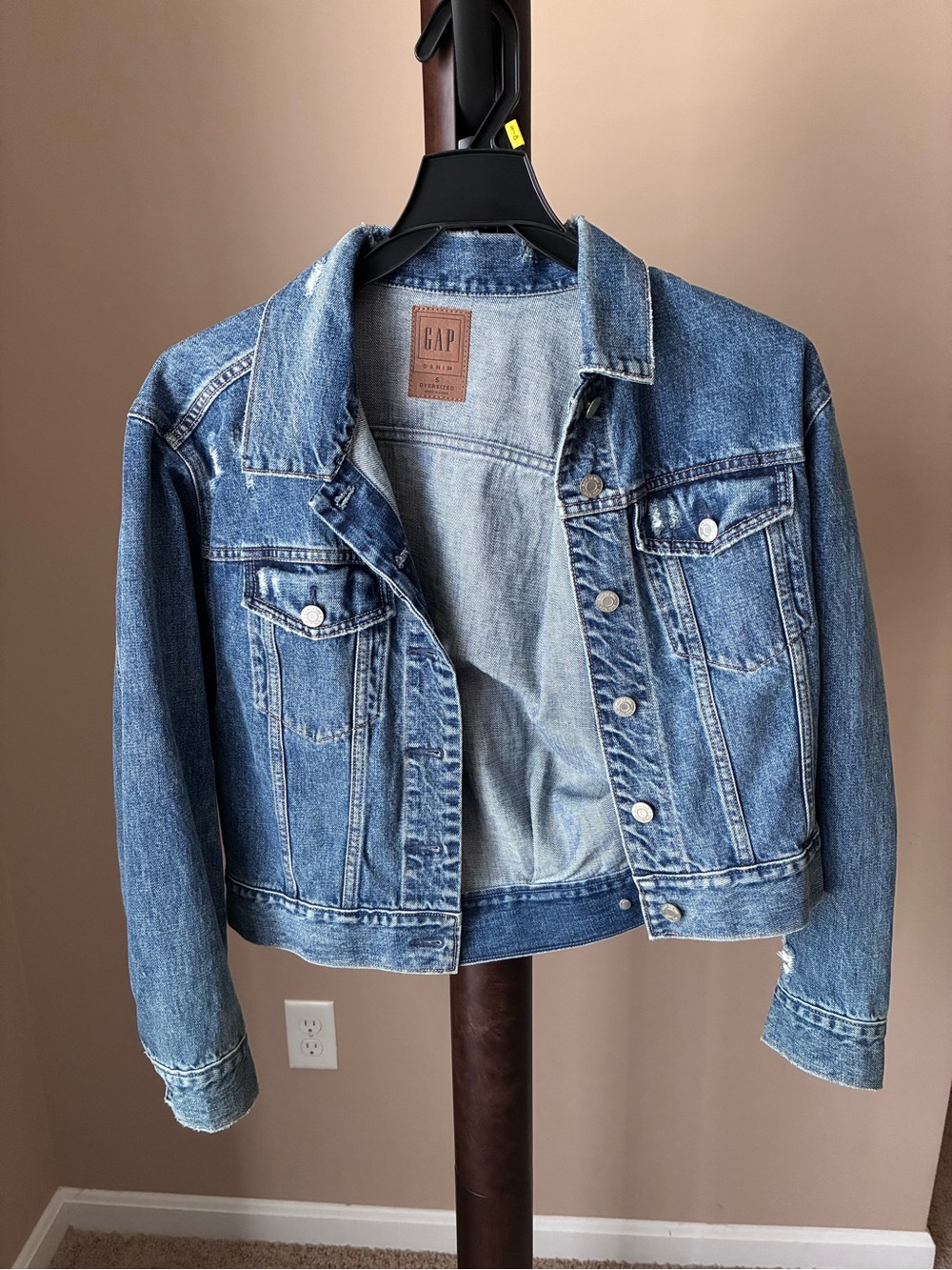 GAP Medium Wash Blue Denim Jacket with Button Front